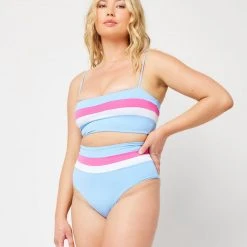 L*Space Rebel Stripe Bikini Top