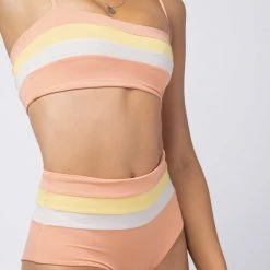 L*Space Rebel Stripe Bikini Top
