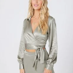 L*Space CLOTHING Satin Gwen Top