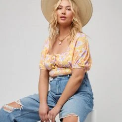 L*Space CLOTHING Printed Josie Top