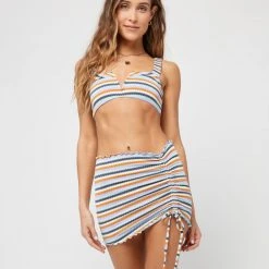 L*Space SWIM Printed Stripe Minnie Mini Skirt