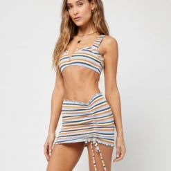 L*Space SWIM Printed Stripe Minnie Mini Skirt
