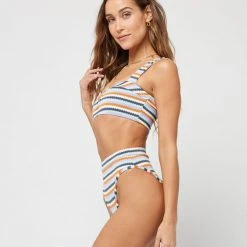 L*Space Printed Stripe Lee Lee Bikini Top