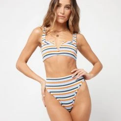 L*Space Printed Stripe Lee Lee Bikini Top