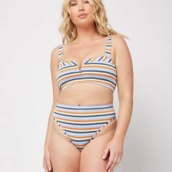L*Space Printed Stripe Lee Lee Bikini Top