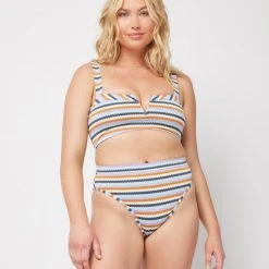 L*Space Printed Stripe Lee Lee Bikini Top