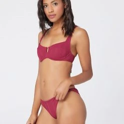 L*Space Pointelle Rib Camellia Bikini Top SWIM