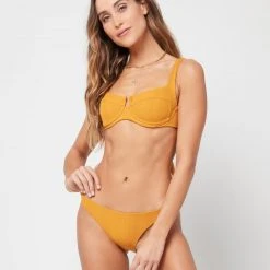 L*Space Pointelle Rib Camellia Bikini Top SWIM