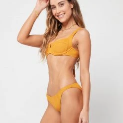 L*Space Pointelle Rib Camellia Bikini Top SWIM