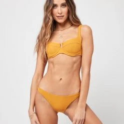 L*Space Pointelle Rib Camellia Bikini Top SWIM