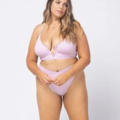 L*Space Pointelle Rib Siren Bikini Top SWIM