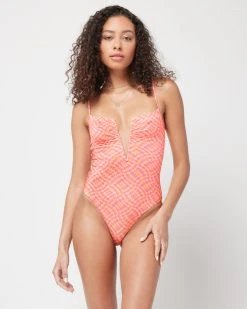 L*Space Printed Shimmer Roxanne One Piece Swimsuit